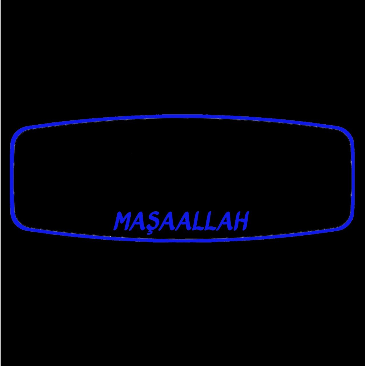 PALA KOLLU-1-D R450/ YAKAMOZ / MAVİ ( MAŞAALLAH TÜRKÇE ) Işıklı İç Dikiz Aynası 320X115 mm