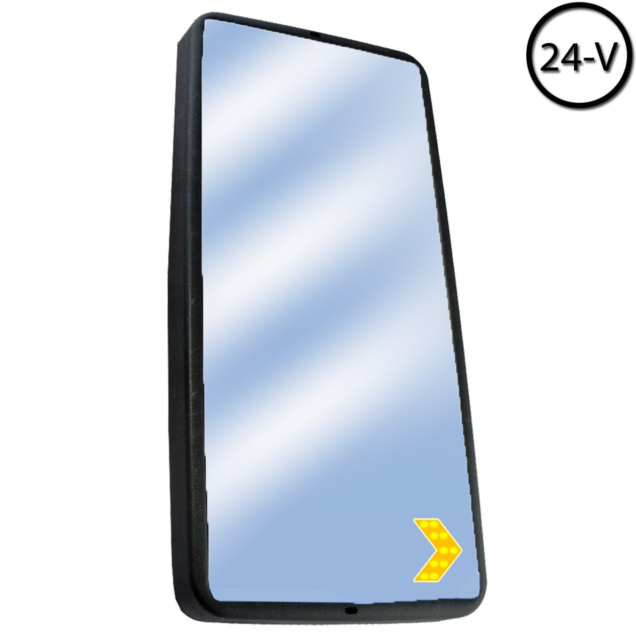Universal Heated Outside Rearview Mirror Glass with Signal Plastic-backed Right Man Bmc Pro Daf YM 403 24V 205x384 mm