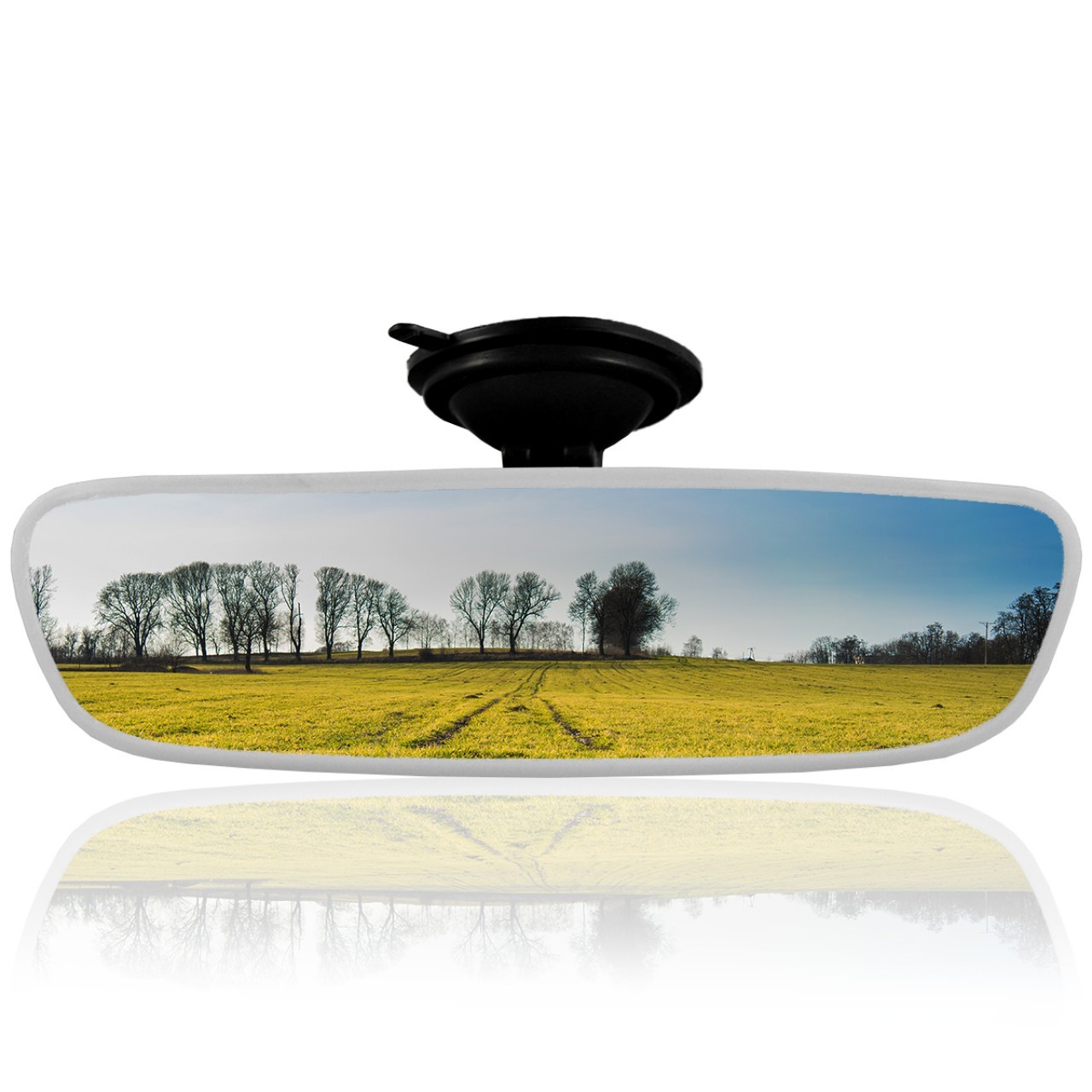 Universal Diamond Kiva-4 Interior Rearview Mirror with Suction Cup 212x59 mm White