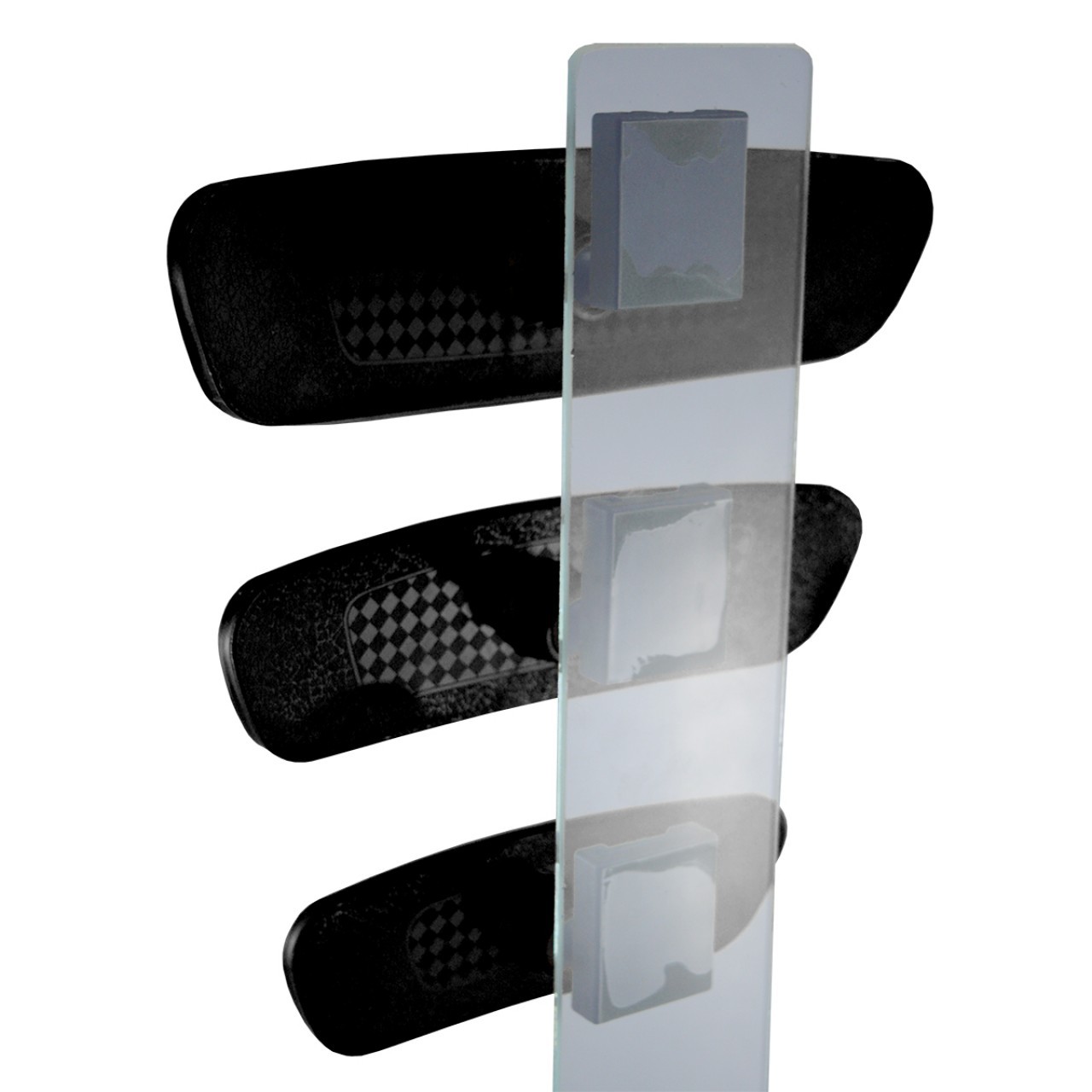 Universal Diamond Vertical Arm 3-Piece Rearview Mirror Set Black
