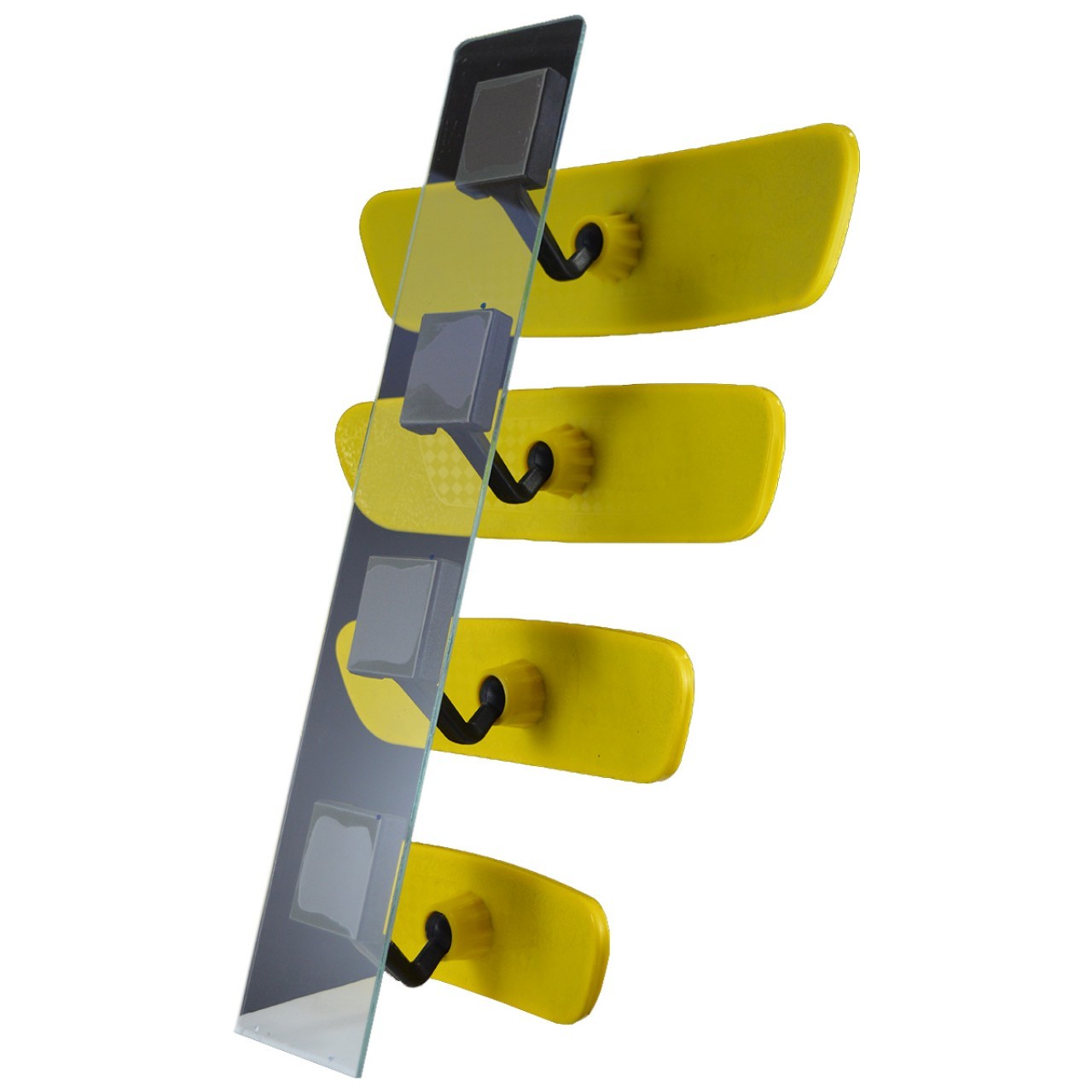 Universal Diamond Oblique Armed 4-Piece Rearview Mirror Set Yellow