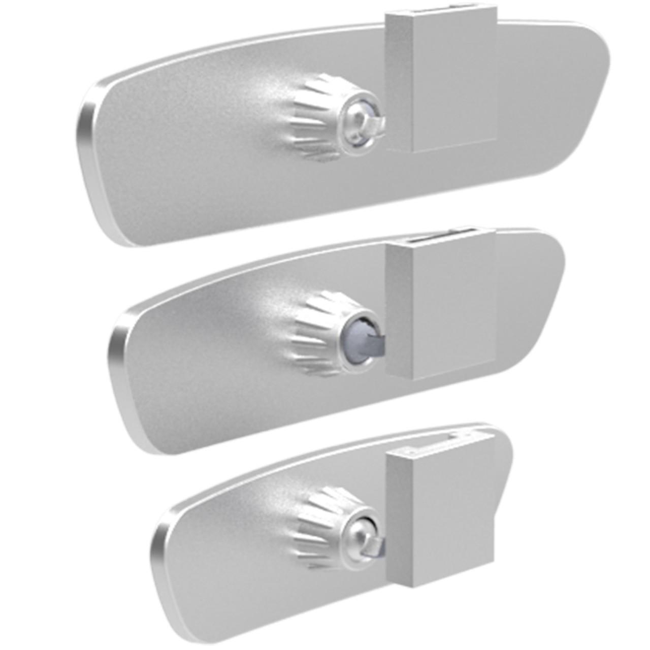 Universal Diamond Vertical Arm 3-Piece Rearview Mirror Set Chrome