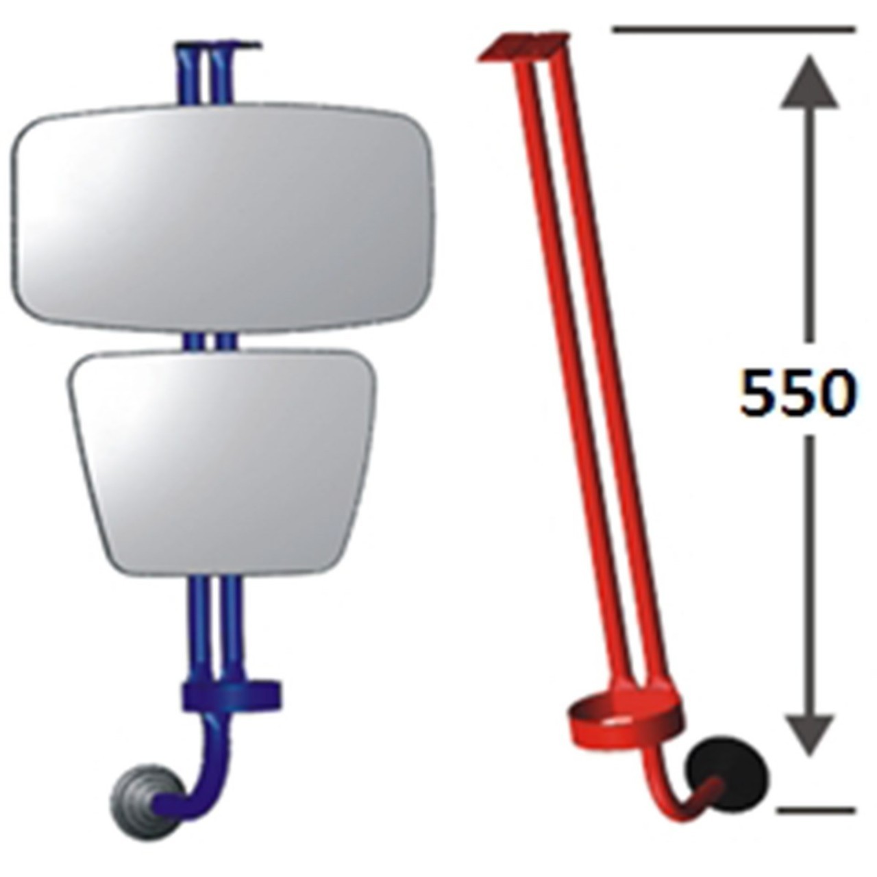 403 Long Potted Interior Rear View Arm Colored Metal 500 mm