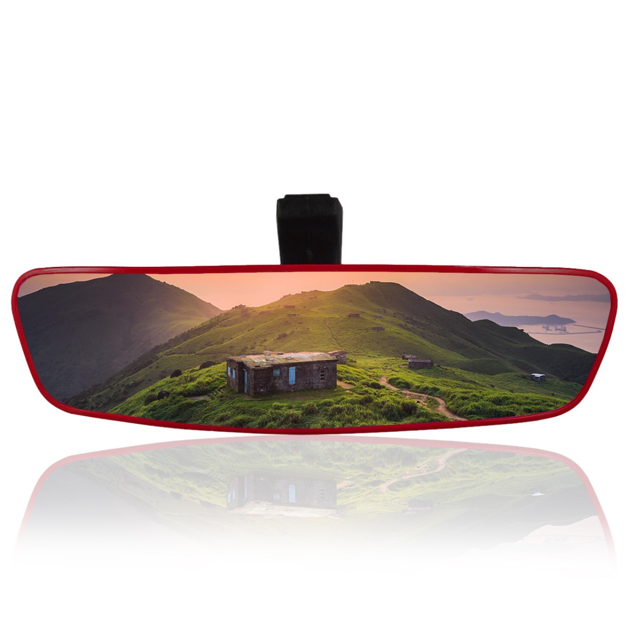 Universal Diamond Pırlanta Şahin Ayaklı-6 Interior Rear View Mirror 277x73 mm Red