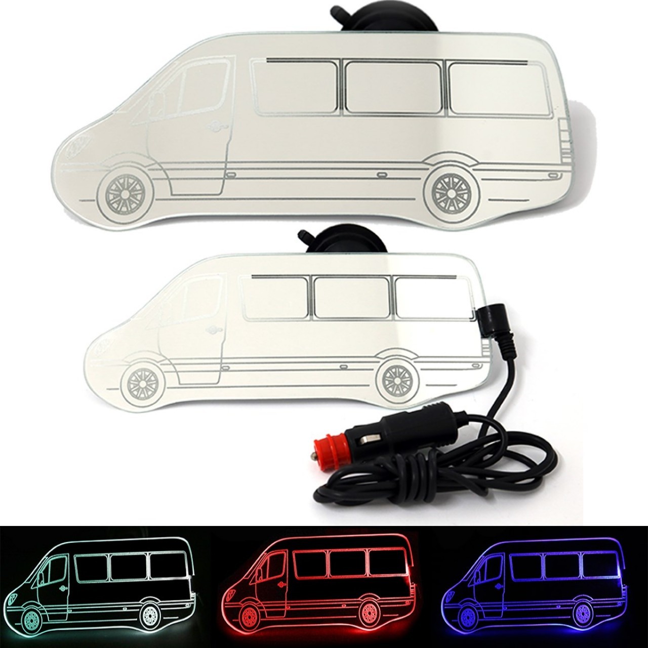 Minibus Sprinter Kiva Illuminated Interior Rear View Mirror 100x250 mm