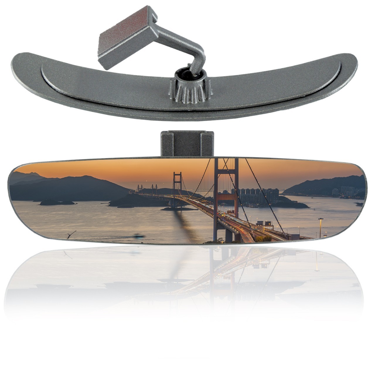 O-va Bent Arm-6 Silver Gilt Interior Rear View Mirror 265x65 mm
