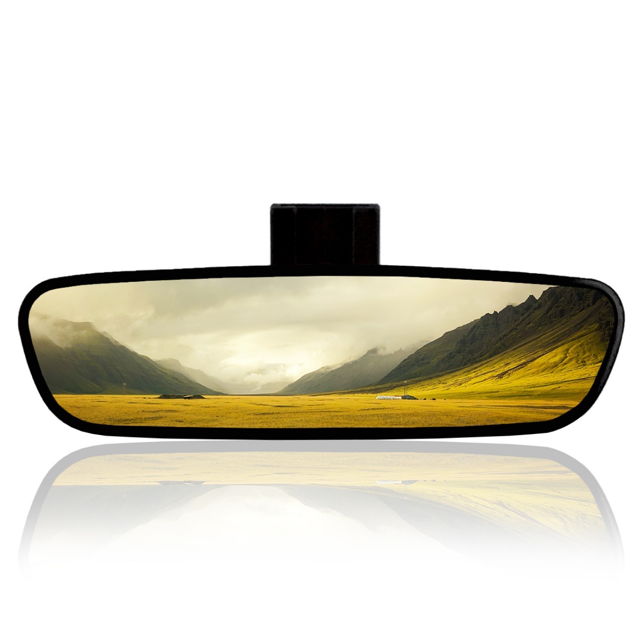 Universal Diamond Curved Arm-4 Interior Rear View Mirror 212x59 mm Black