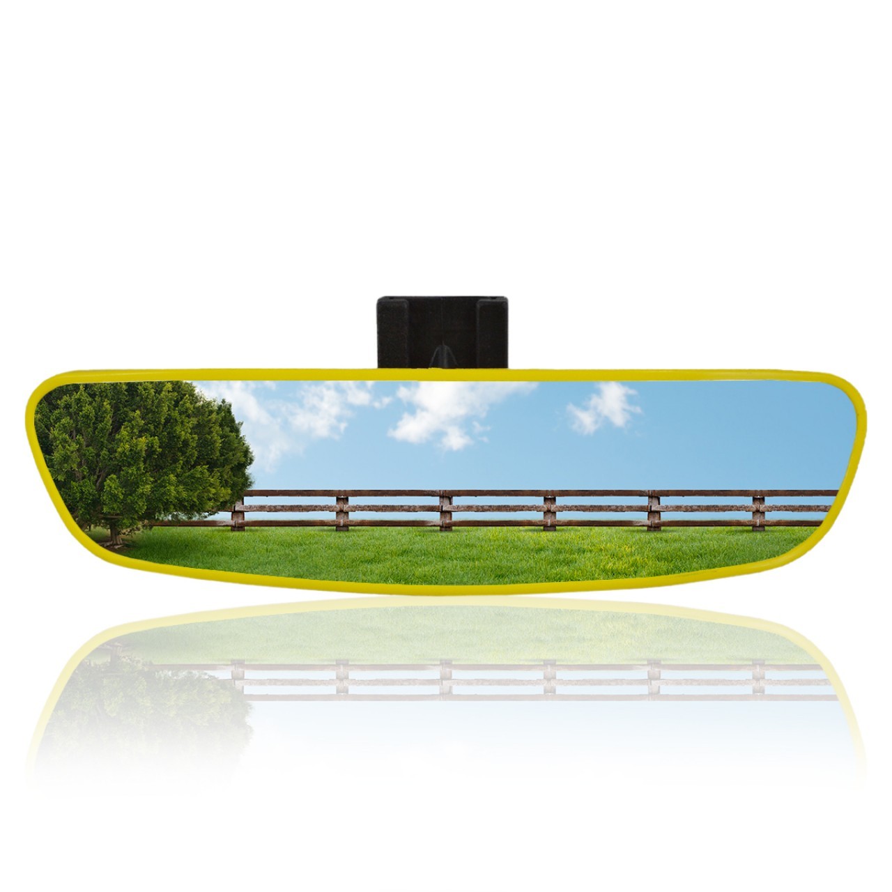 Universal Diamond Vertical Arm-5 Interior Rear View Mirror 249x64 mm Yellow