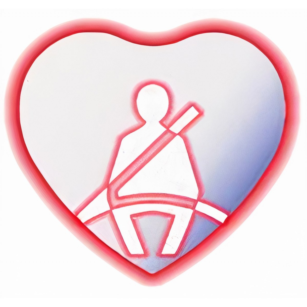 Heart Seat Belt Illuminated Interior Rear View Mirror 115 mm