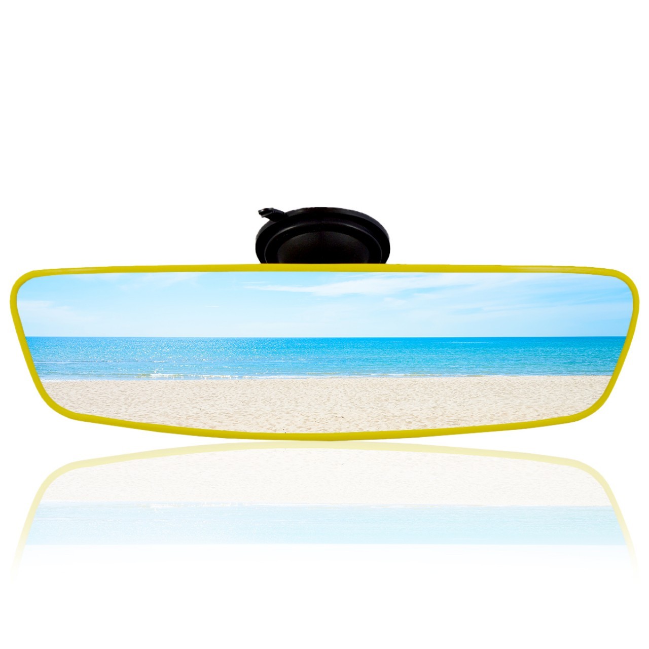 Universal Diamond Kiva-6 Interior Rearview Mirror with Suction Cup 277x73 mm Yellow